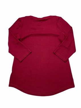 Top 3/4 Sleeve Basic By Jones And Co In Red, Size:M