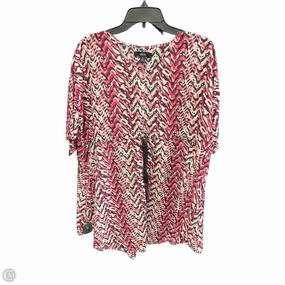 Top Short Sleeve Basic By Ellos In Pink & White, Size: 12