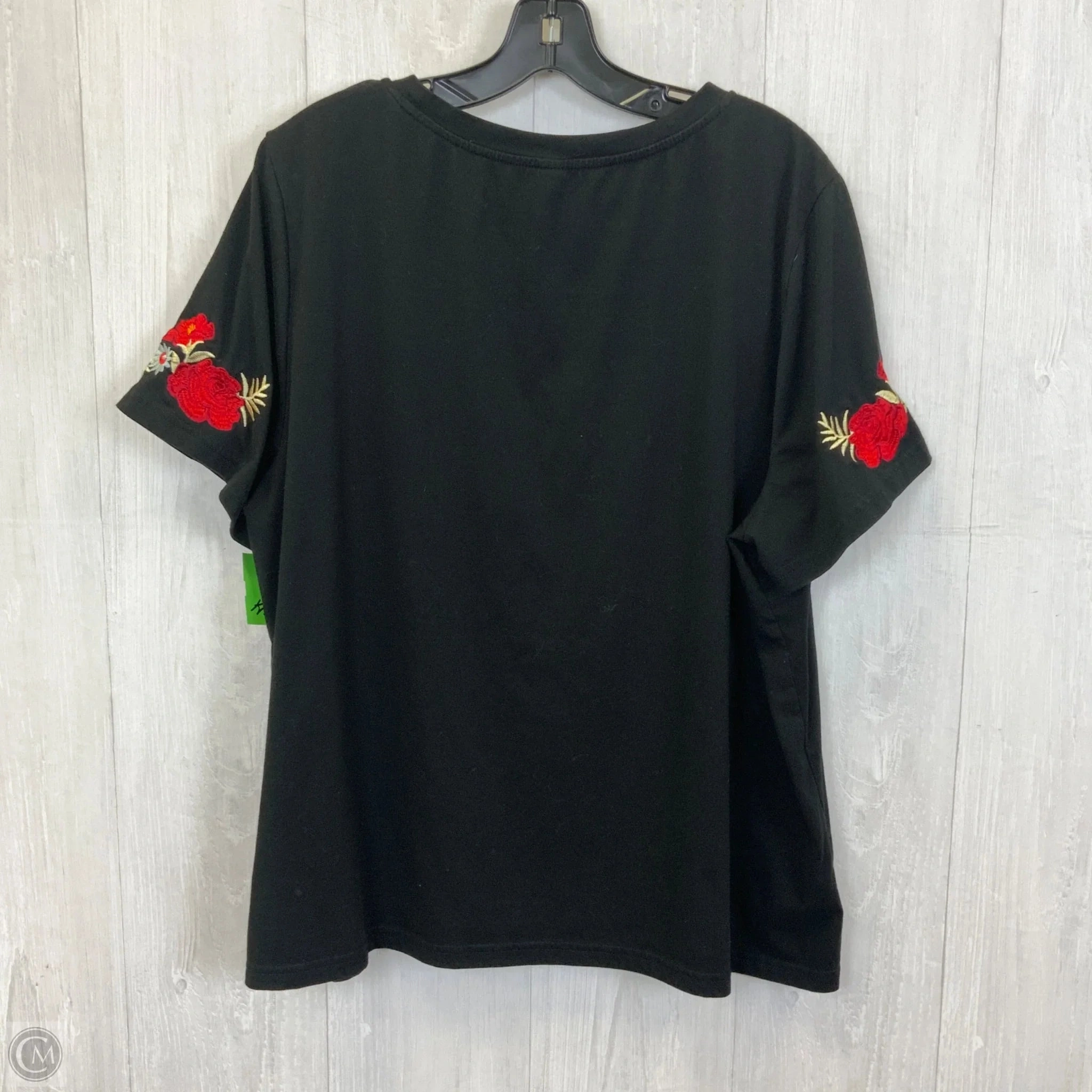 Top Short Sleeve Basic By Shein In Black, Size: 3x