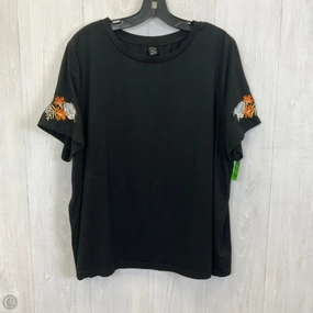 Top Short Sleeve Basic By Shein In Black, Size: 3x