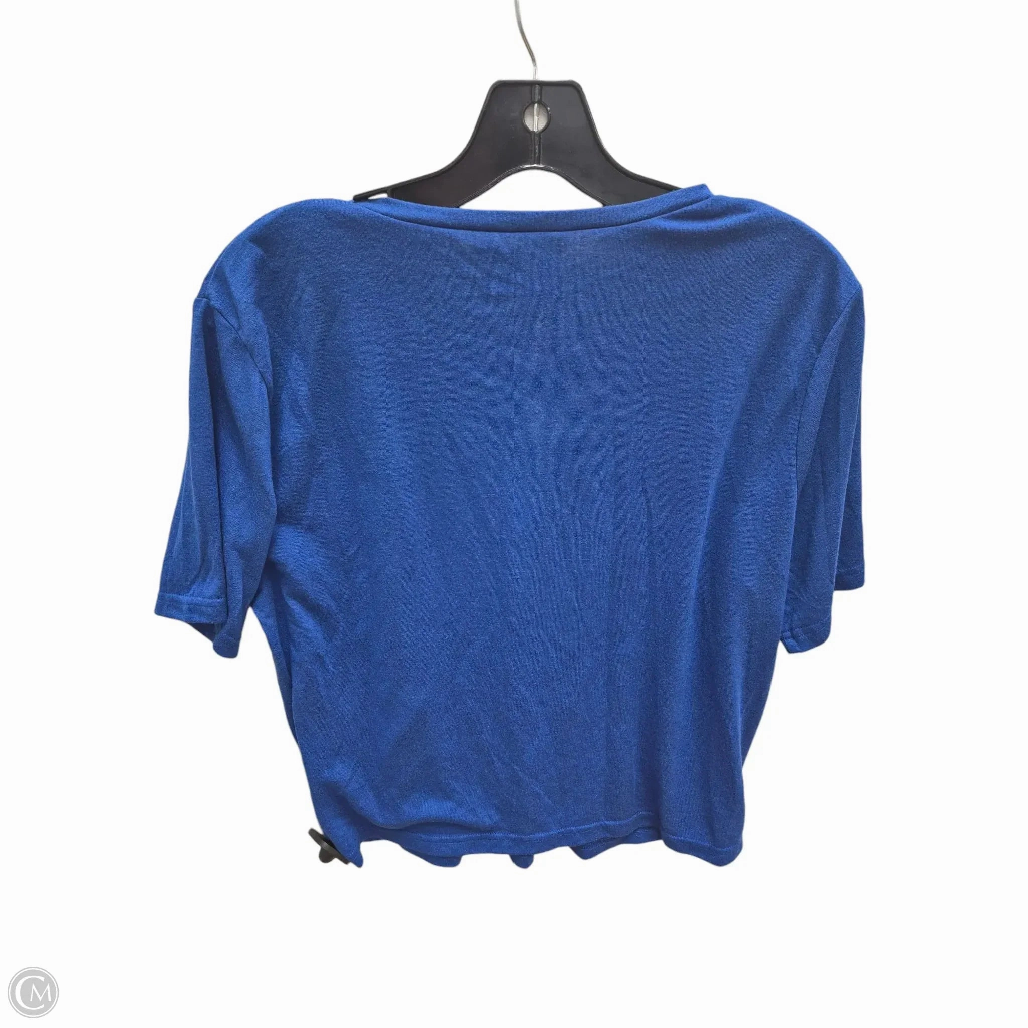 Top Short Sleeve Basic By Shein In Blue & Red, Size: L