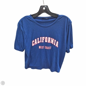 Top Short Sleeve Basic By Shein In Blue & Red, Size: L