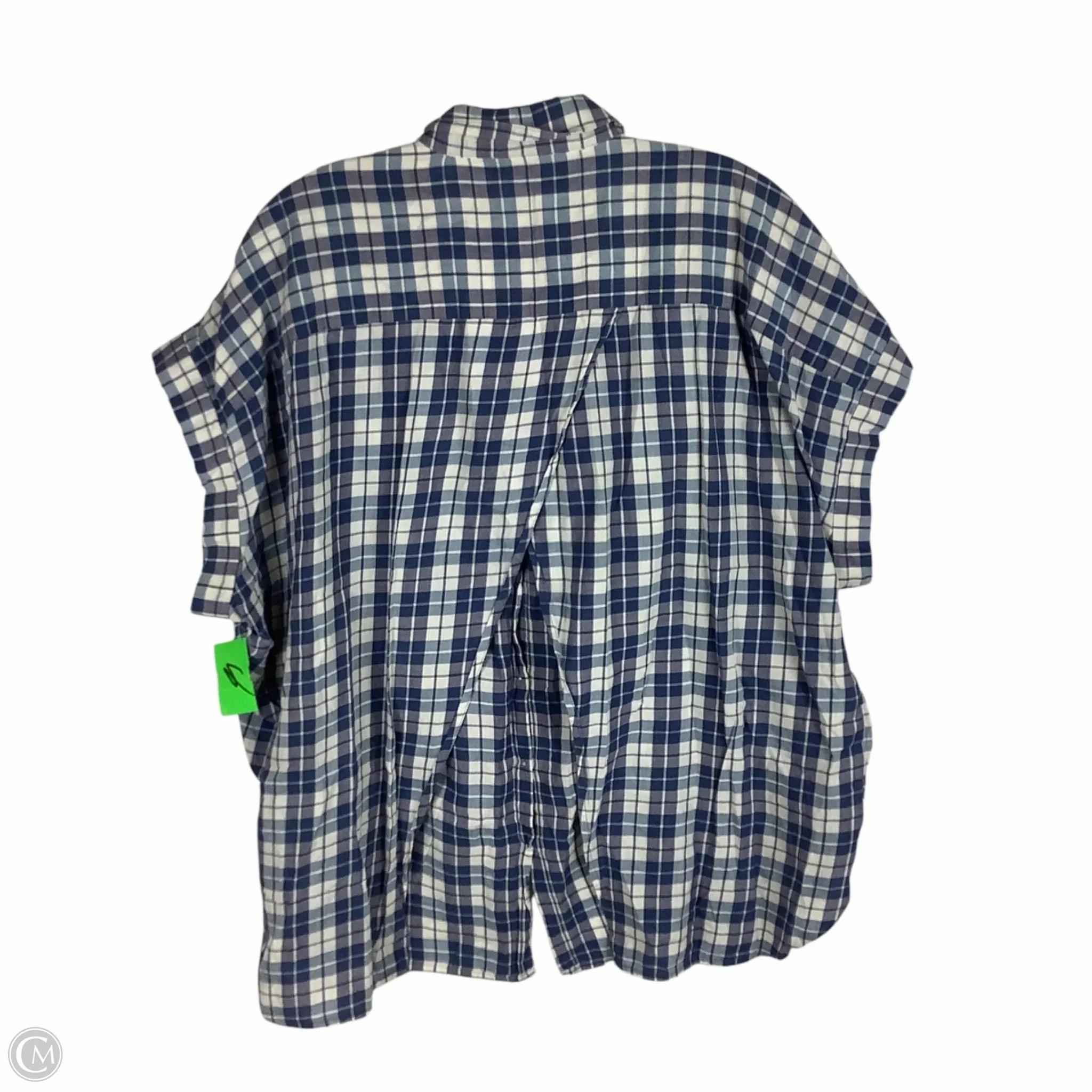 Top Short Sleeve By Madewell In Plaid Pattern, Size: Xl