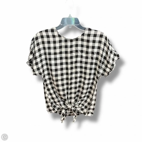 Top Short Sleeve By Madewell In Plaid Pattern, Size: Xxs