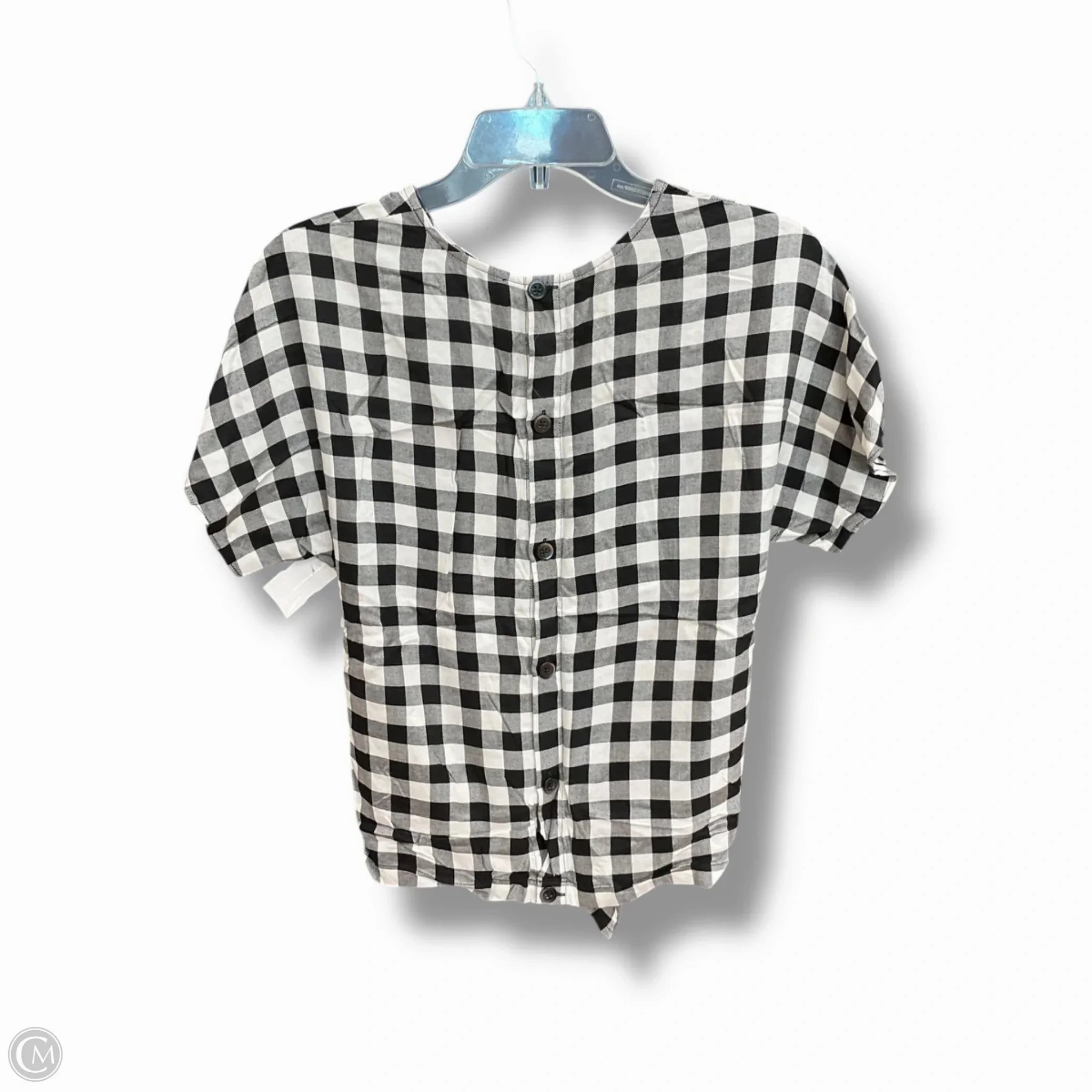 Top Short Sleeve By Madewell In Plaid Pattern, Size: Xxs