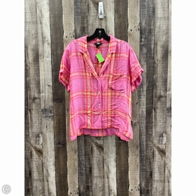 Top Short Sleeve By Paige In Plaid Pattern, Size: L