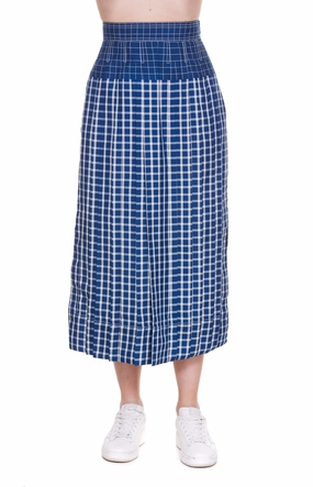 Tory Burch Picnic Plaid Pleated Midi Skirt