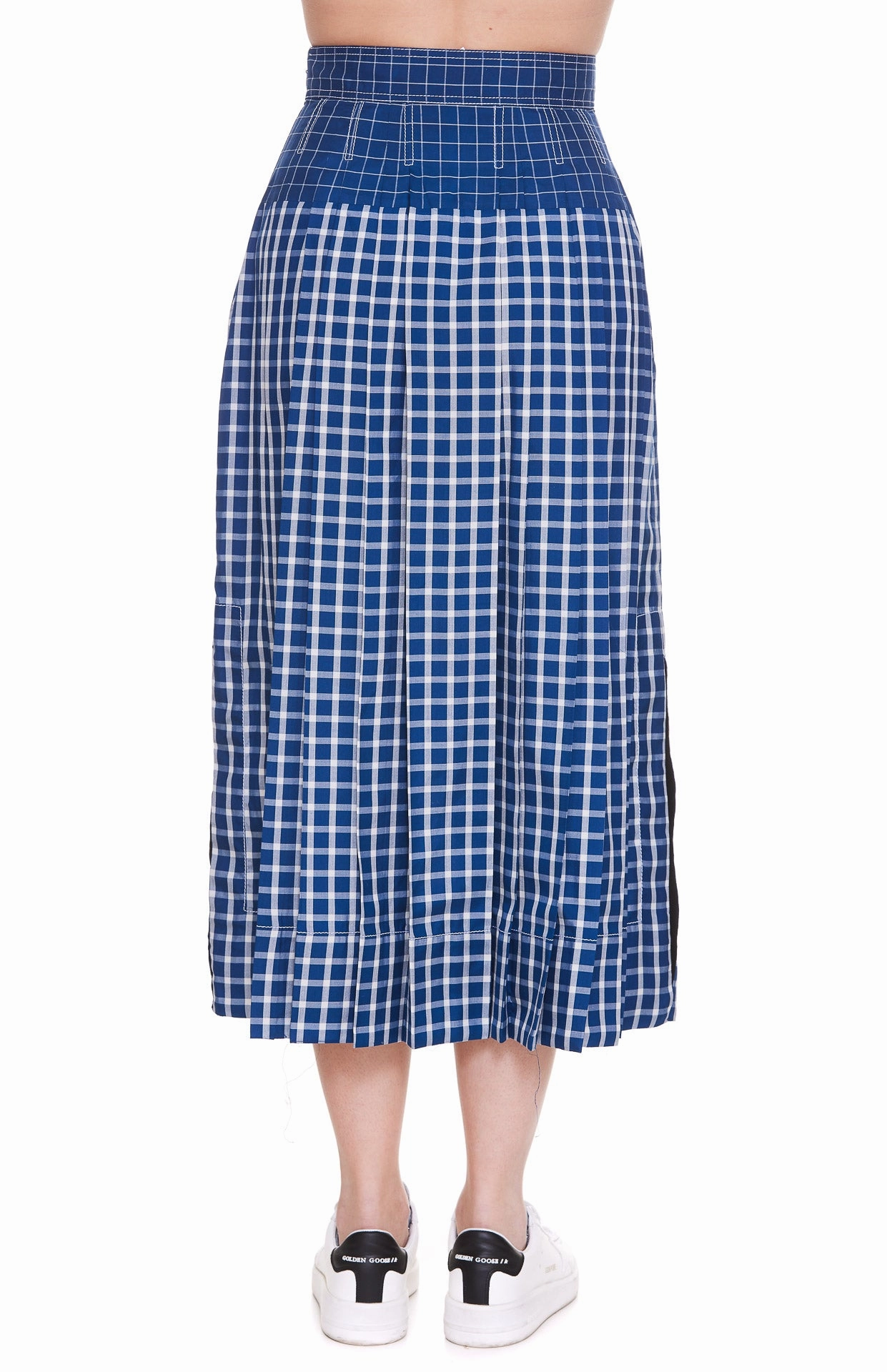 Tory Burch Picnic Plaid Pleated Midi Skirt