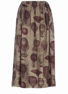 Uma Wang Graphic Printed Midi Skirt