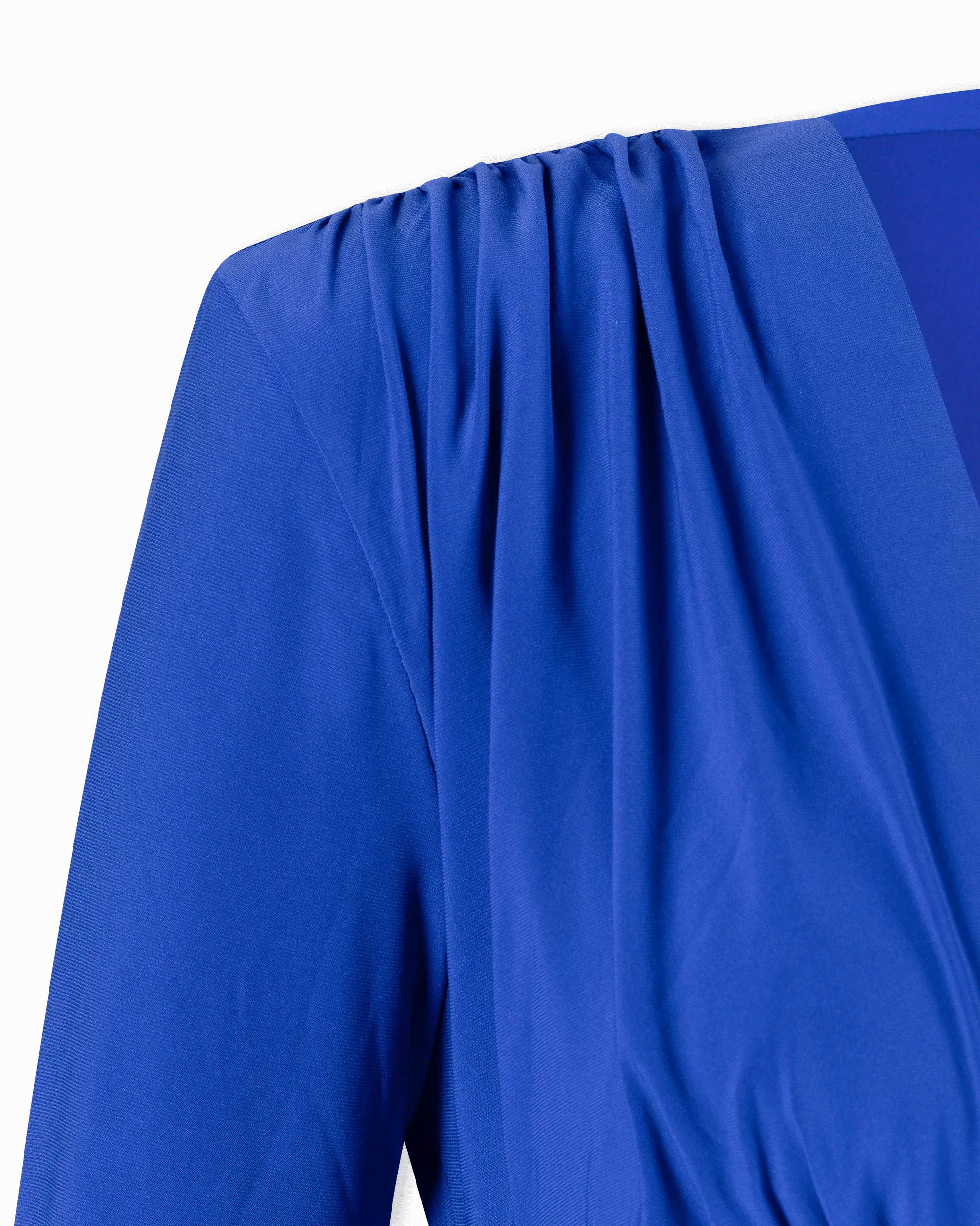 V-Neck Shirred Knee-Length Dress