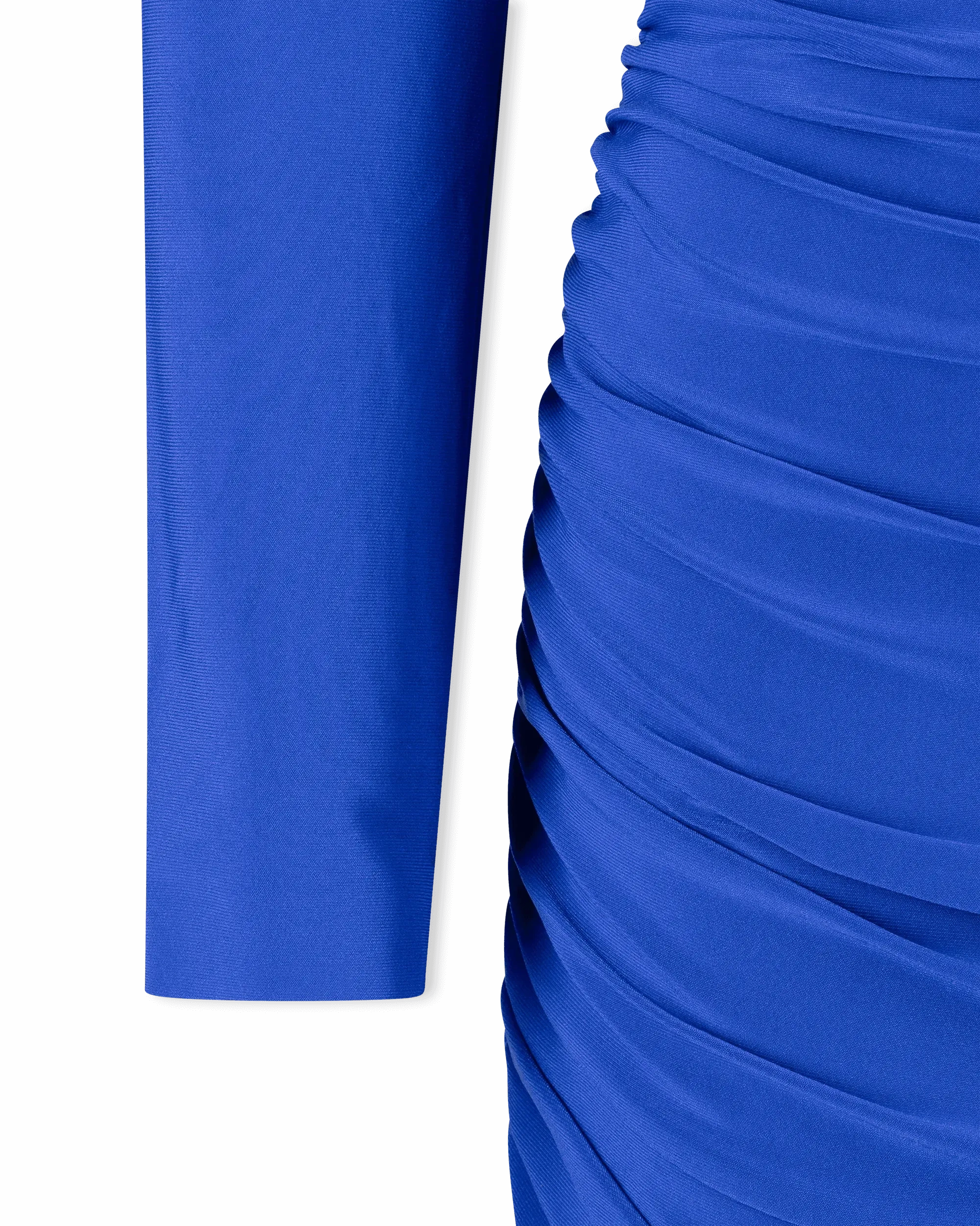 V-Neck Shirred Knee-Length Dress