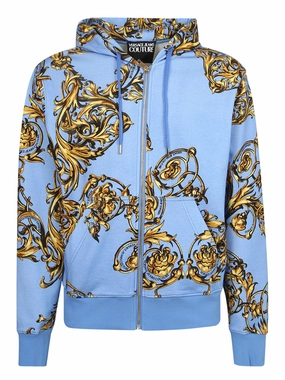 Versace Jeans Couture Baroque Print Zipped Hoodie