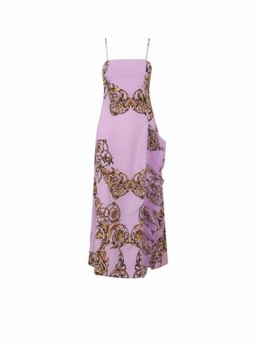 Versace Jeans Couture Regalia Baroque Printed Draped Dress
