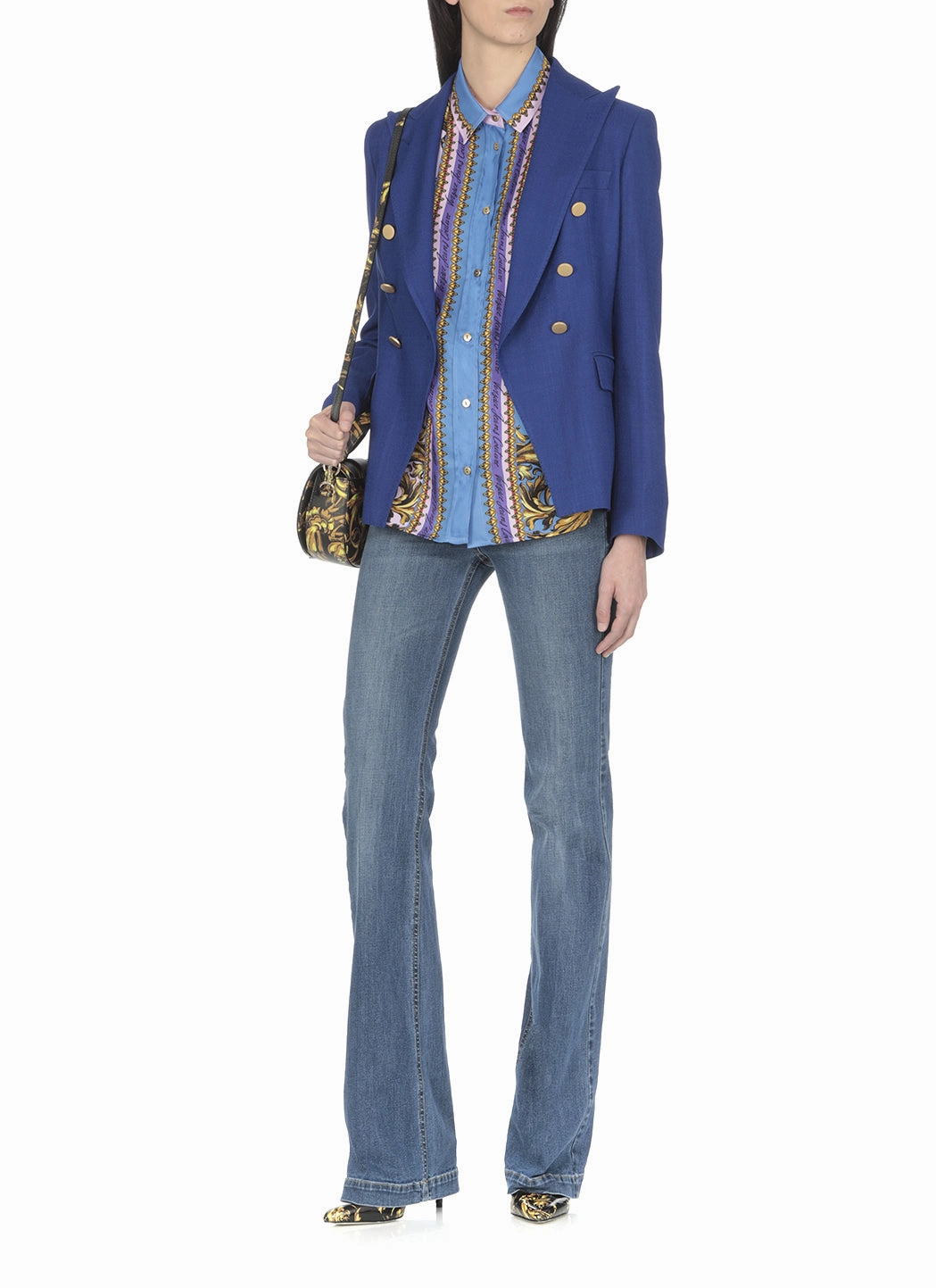 Versace Jeans Couture Sun Flower Garland Print Long-Sleeved Shirt