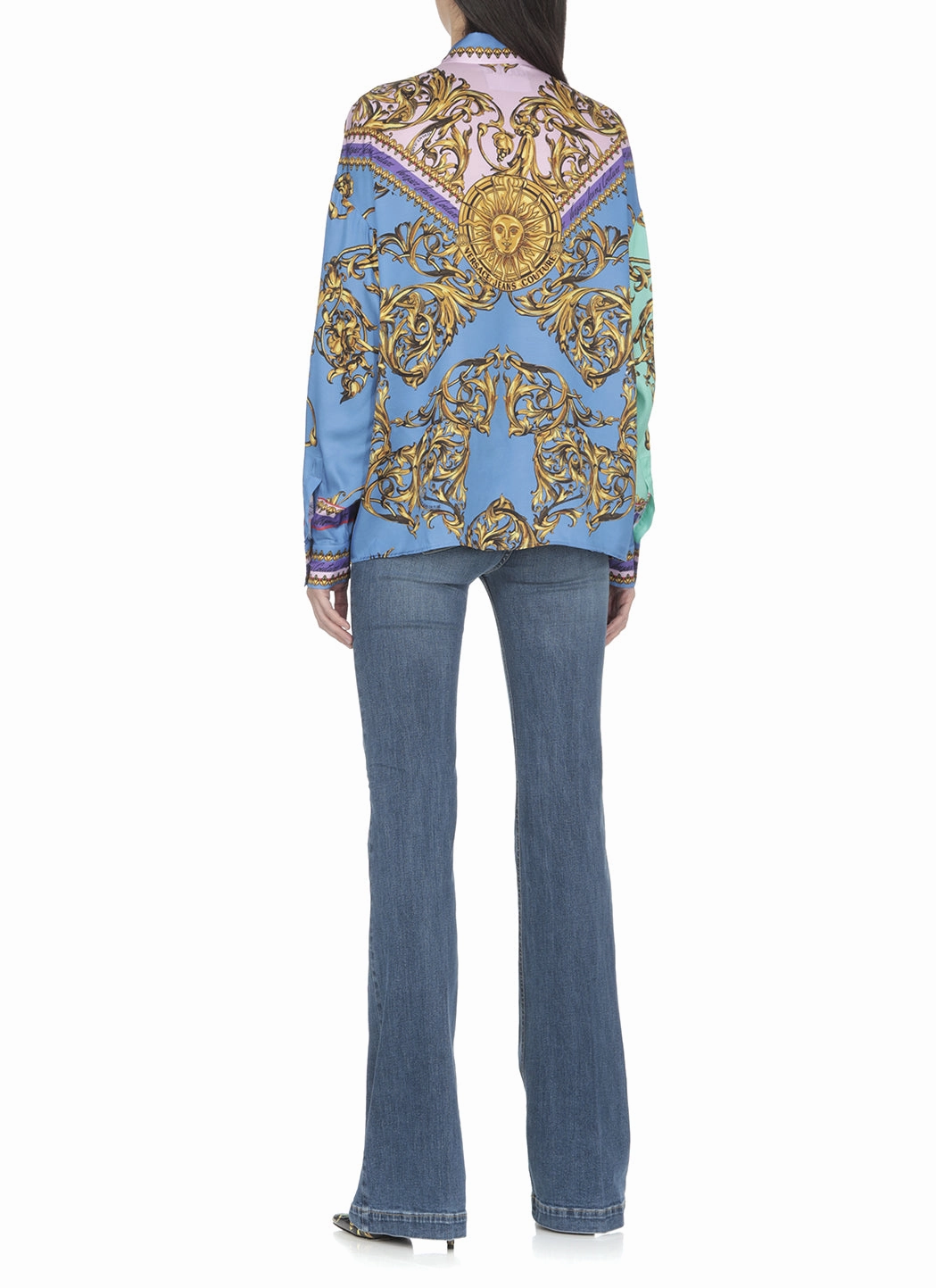 Versace Jeans Couture Sun Flower Garland Print Long-Sleeved Shirt
