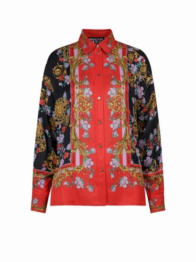 Versace Jeans Couture Sun Flower Garland Print Long-Sleeved Shirt