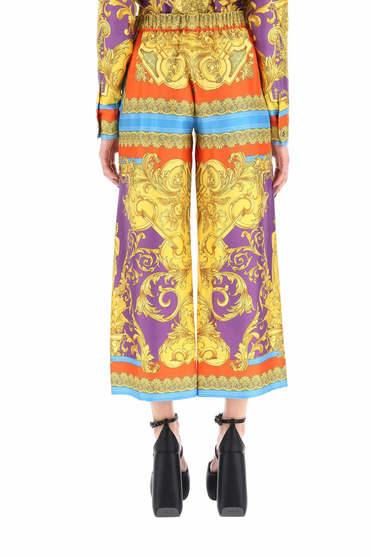 Versace Medusa Renaissance-Print Wide Leg Culottes