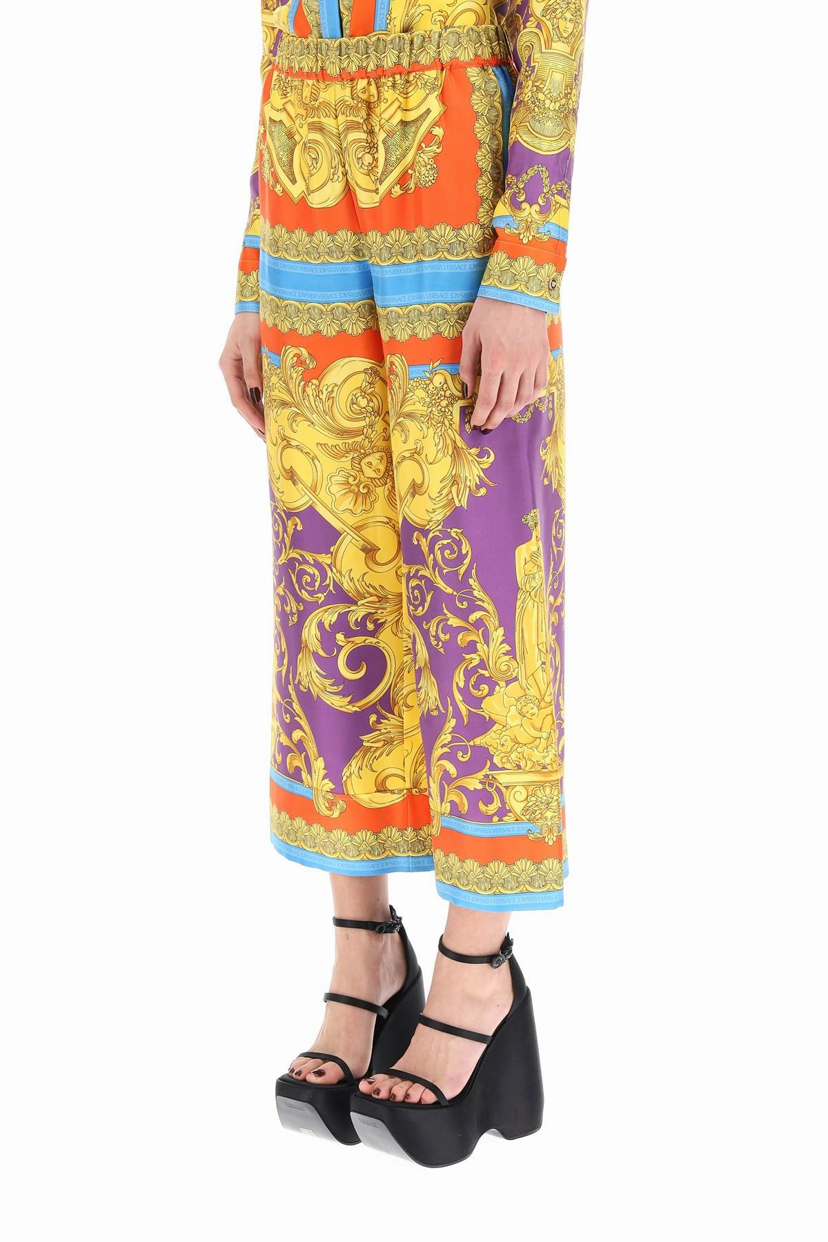 Versace Medusa Renaissance-Print Wide Leg Culottes