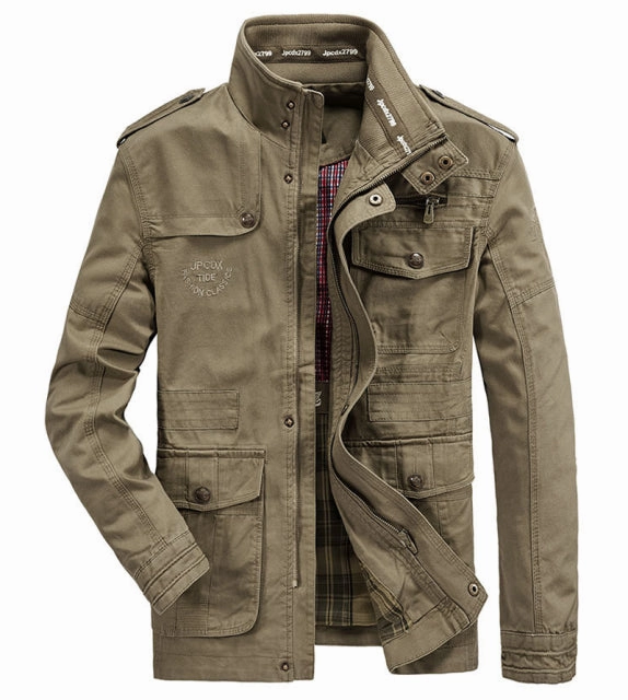 West Louis™ Autumn Cotton Cargo Military Jacket