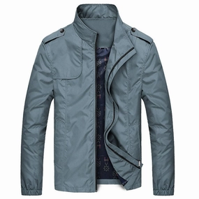 West Louis™ Autumn Solid Stand Collar Windproof Jacket