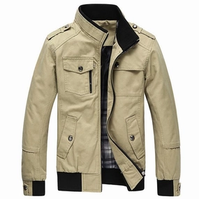 West Louis™ Multi-pocket Mandarin Collar Men Jacket