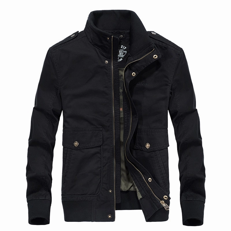 West Louis™ Multi-Pockets Stand Collar Military Jacket