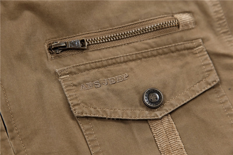 West Louis™ Multi-Pockets Stand Collar Military Jacket