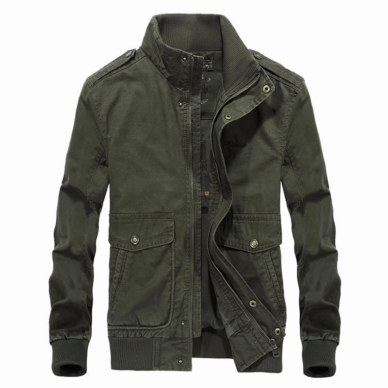 West Louis™ Multi-Pockets Stand Collar Military Jacket