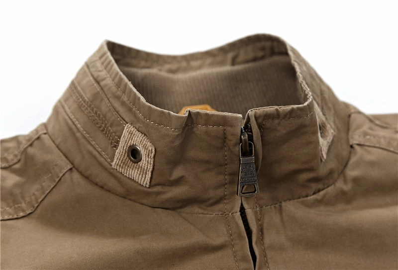 West Louis™ Multi-Pockets Stand Collar Military Jacket