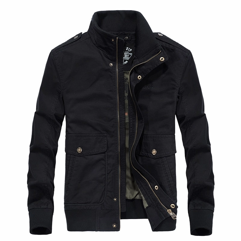 West Louis™ Multi-Pockets Stand Collar Military Jacket