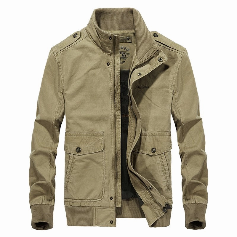 West Louis™ Multi-Pockets Stand Collar Military Jacket