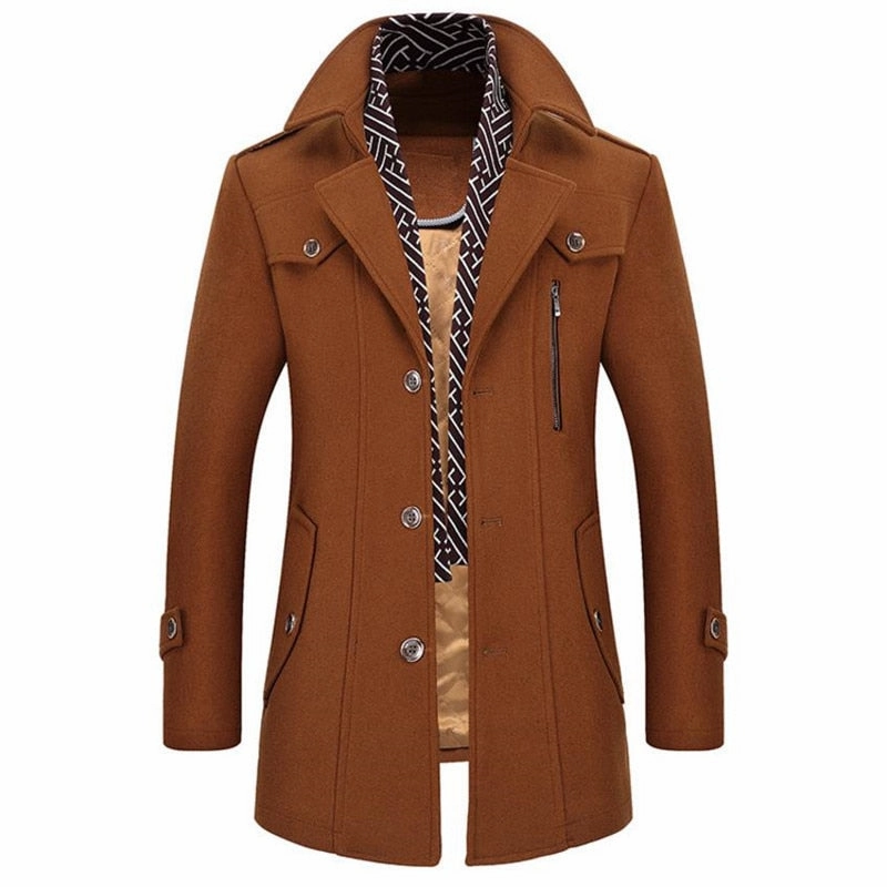 West Louis™ Scarf Collar Windbreaker Overcoat