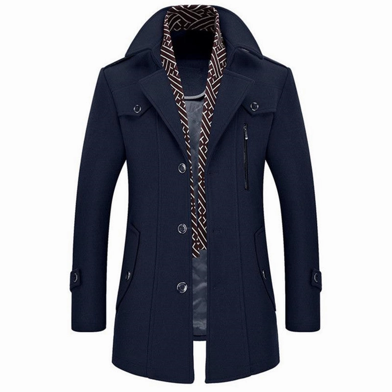 West Louis™ Scarf Collar Windbreaker Overcoat