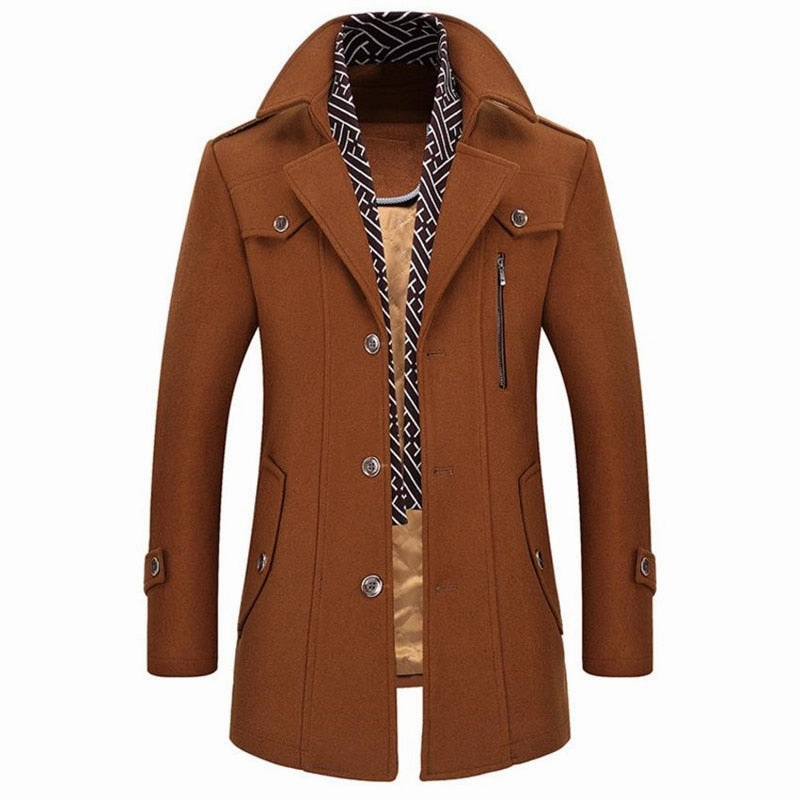 West Louis™ Scarf Collar Windbreaker Overcoat