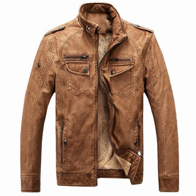 West Louis™ Thicken Washed Leather Windbreaker Jacket