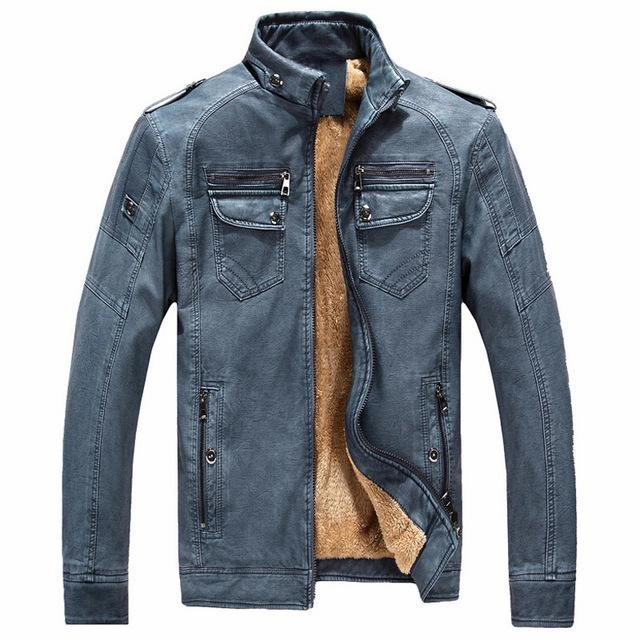 West Louis™ Thicken Washed Leather Windbreaker Jacket
