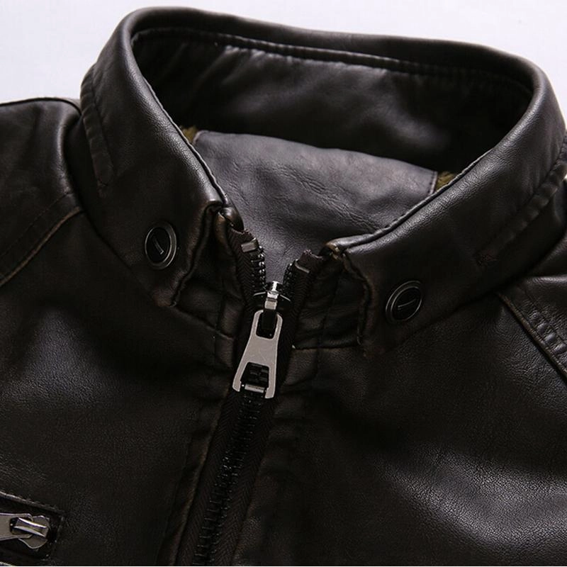 West Louis™ Thicken Washed Leather Windbreaker Jacket
