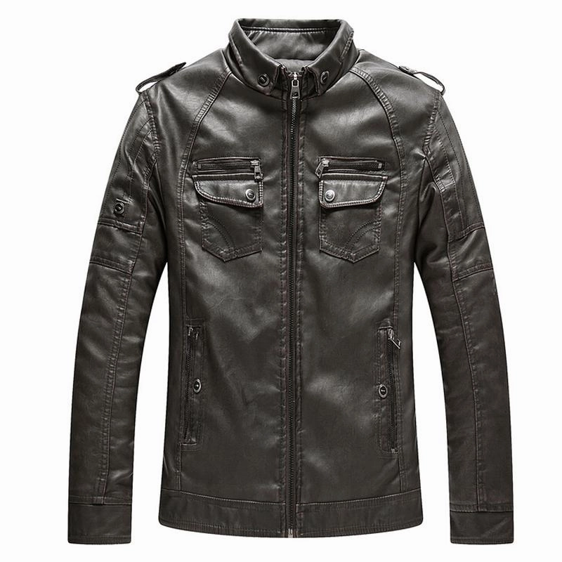 West Louis™ Thicken Washed Leather Windbreaker Jacket