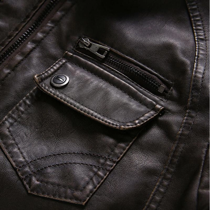 West Louis™ Thicken Washed Leather Windbreaker Jacket