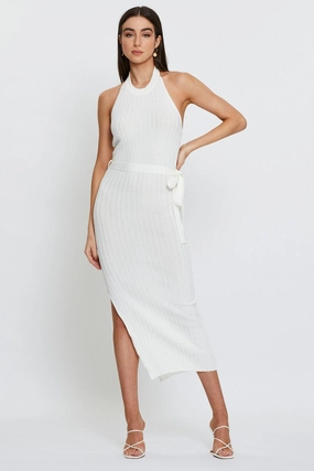 White Bodycon Dress Maxi Knit