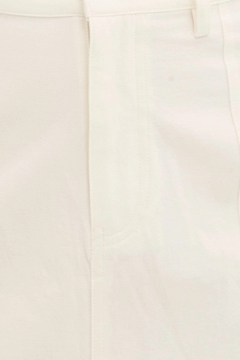 White Cargo Skirt Mini Mid Rise