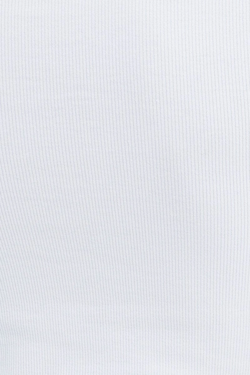 White Crop Top Contrast Collar And Sleeve Cuff