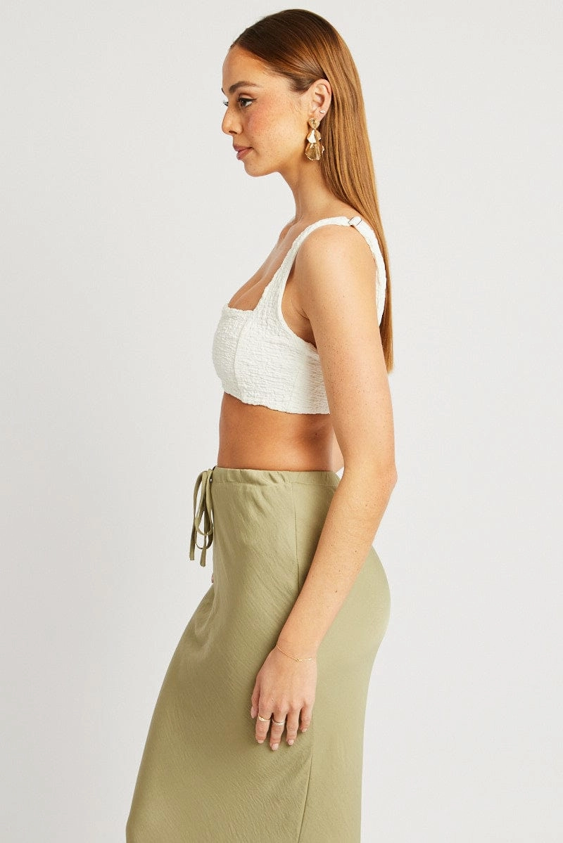 White Crop Top Textured