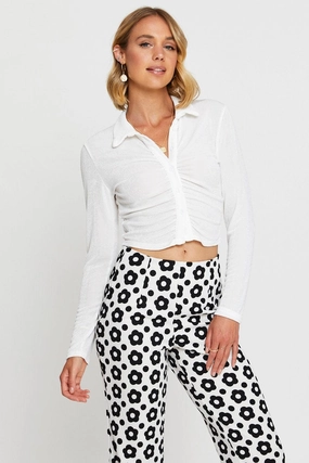 White Jersey Top Long Sleeve