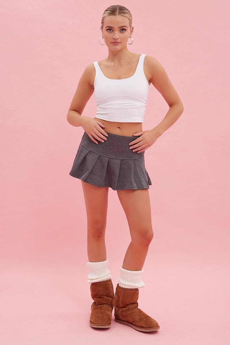 White Tank Top Sleeveless Underseam Activewear