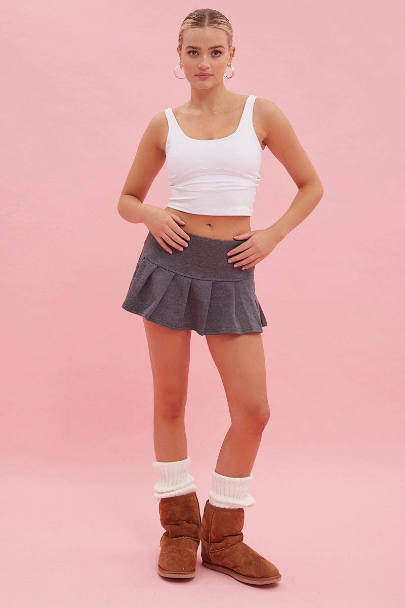 White Tank Top Sleeveless Underseam Activewear