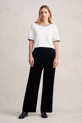 Wide Leg Cord Pant - Black
