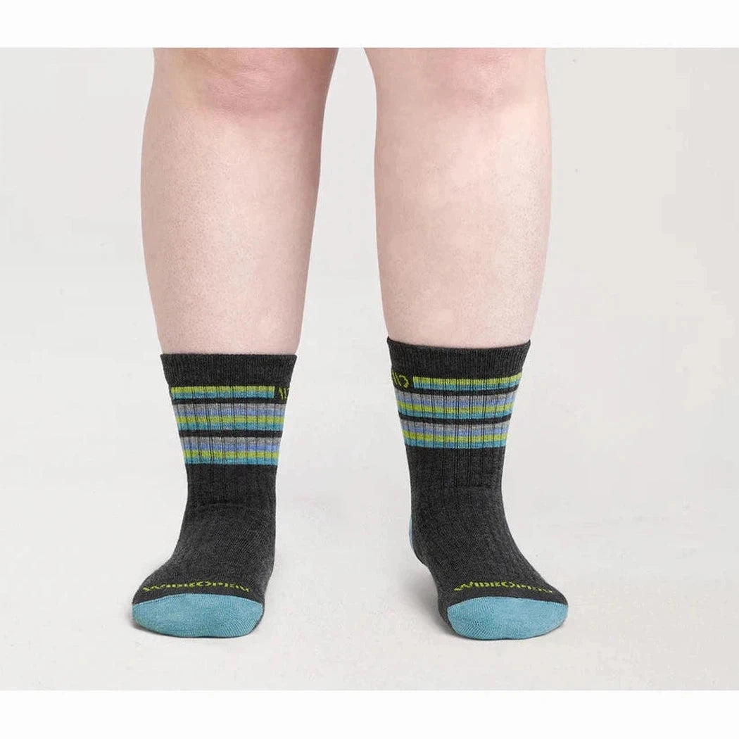 Wide Open Women's Multi Stripe Midweight Micro Crew Sock