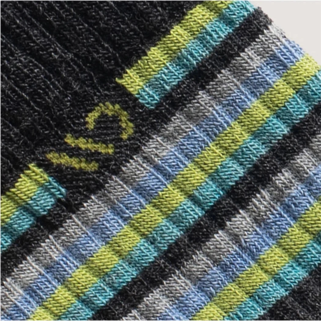 Wide Open Women's Multi Stripe Midweight Micro Crew Sock