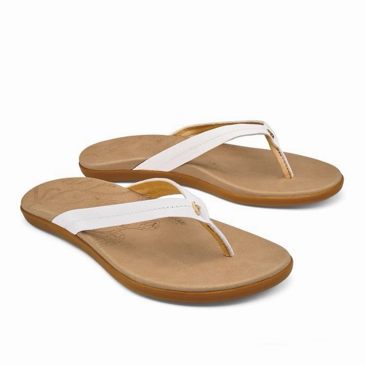 Women's Honu Flip Flop Sandal-Bright White/Golden Sand